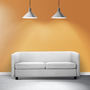 Amber Glow Minimal Sofa