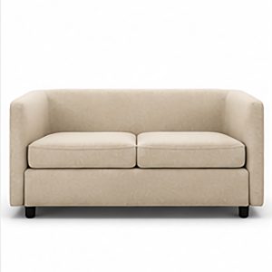 Woodly Modern Curved 2-Seater Fabric Sofa
