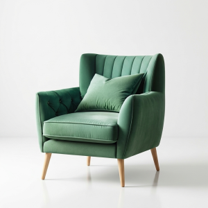 Woodly Emerald Luxe Accent Armchair