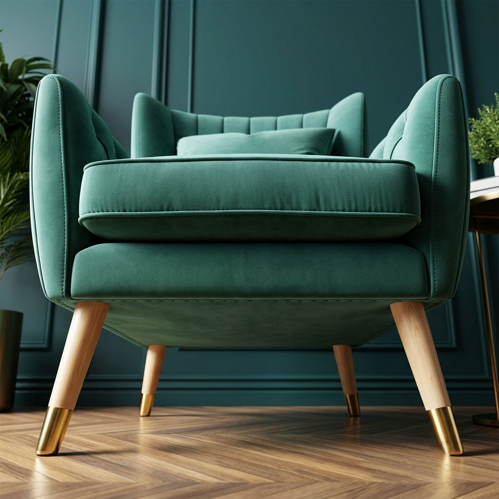 Woodly Emerald Luxe Accent Armchair